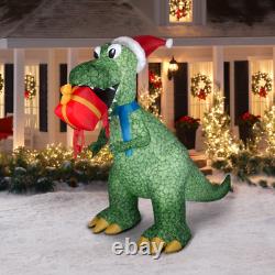 10 ft Giant T-Rex with Present Christmas Airblown Inflatable FAST SHIP