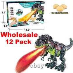 12 Pack Light Up T-Rex RC Walking Dinosaur Egg Laying Fire Misting Wholesale Lot