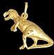 14KP YELLOW GOLD DIAMOND CUT T-REX DINOSAUR CHARM PENDANT NICE! 2.02g