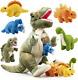 15 T-rex Dinosaur Stuffed Animal Set with 4 Stuffed Dinosaur Plushies Toys