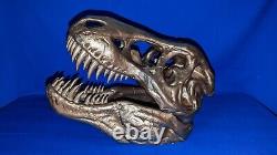 18 Inch T-Rex Skull Dinosaur Fossil Tyrannosaurus Bone Replica Handpainted