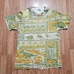 1993 Jurassic Park Vintage Promo All Over Print T Shirt L T-REX JP Single Stitch