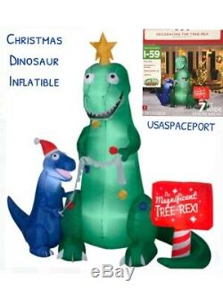 2019 Christmas 7 Dinosaur T-REX + Baby Inflatable Outdoor Yard Decor Gift Set