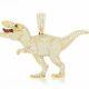 3Ct Round Cut Simulated Diamond T-Rex Dinosaur Pendant 14K Yellow Gold Finish