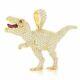 3.25 Ct Round Lab Created Diamond T-Rex Dinosaur Pendant 14K Yellow Gold Finish