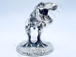 3.9 oz Hand Poured Silver Bar. 999 Tyrannosaurus Rex T-Rex Dinosaur 3D Bullion