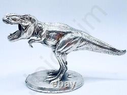 3.9 oz Hand Poured Silver Bar. 999 Tyrannosaurus Rex T-Rex Dinosaur 3D Bullion
