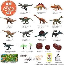 47 dinosaur figures set, illustrated book, fossil T-rex Stegosaurus