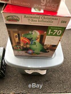 Animated Christmas T Rex Inflatable Rare Htf Bnib Dinosaur Gemmy Airblown