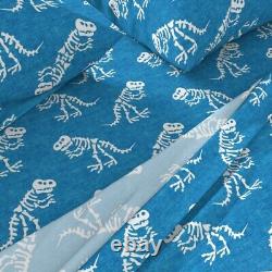 Blue Dinosaur Tyrannosaurus Rex Trex 100% Cotton Sateen Sheet Set by Spoonflower