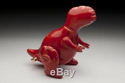 Brett Kern RED Ceramic T-Rex dinosaur sculpture Mint Condition Sold Out In Hand