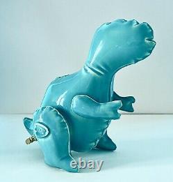 Brett Kern Turquoise Inflatable T-Rex Dinosaur Ceramic Art Sculpture