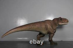 Brown T Rex Dinosaur With Head Turned Life Size Statue