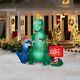 CHRISTMAS DINOSAUR T-REX AND BABY DECORATING TREE 7 FT Inflatable airblown