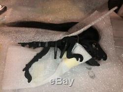 COACH LARGE Black Dinosaur T Rex Long Mohawk Rexy Bag Charm Key Fob W Gift Bag