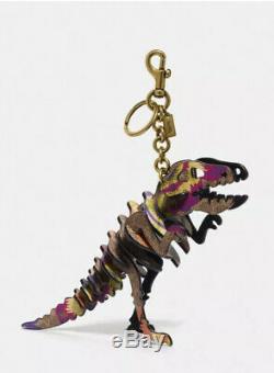 Coach Kaffe Fassett Medium Rexy Dinosaur T. Rex Puzzle Bag Charm Key Chain
