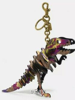 Coach Kaffe Fassett Medium Rexy Dinosaur T rex Puzzle Bag Charm Key Chain NWT
