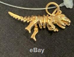 Coach Metal Dinosaur T-rex Rexy Gold Color Bag Charm Keychain Nwt Free Cloth Bag