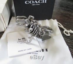 Coach Metal Rexy T-Rex Dinosaur Key Fob Chain Keychain Bag Charm 65133 RARE