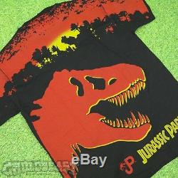 DS VTG 1993 Jurassic Park OG T Rex Dinosaur All over Print Sz XL Mens NWT Rare