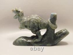 Dinosaur Carving Figurine Labradorite 4.25 inch Carved Tyrannosaurus Rex T-Rex#O