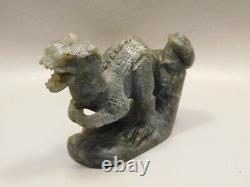 Dinosaur Carving Figurine Labradorite 4 inch Carved Tyrannosaurus Rex #e126