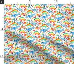 Dinosaur Watercolour Rainbow Trex 100% Cotton Sateen Sheet Set by Roostery