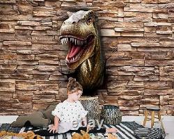 Dramatic T-Rex Wallpaper Experience the Power of a Dinosaur Emerging Brick