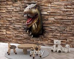 Dramatic T-Rex Wallpaper Experience the Power of a Dinosaur Emerging Brick