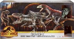 EPIC BATTLE PACK Jurassic park world dominion NEW t-rex 3 dinosaurs Dr Settler