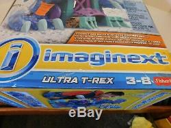 Fisher-Price Imaginext Dinosaurs Ultra T-rex rex New in Box Ice Blue 2 feet tall