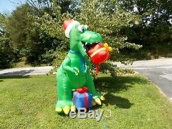 GEMMY Christmas Animated T REX Dinosaur Airblown Inflatable HUGE RARE