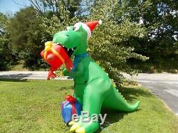 GEMMY Christmas Animated T REX Dinosaur Airblown Inflatable HUGE RARE