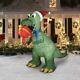Gemmy Holiday Time 10ft Giant T-Rex With Present Christmas Airblown Inflatable