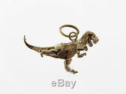 Gold T-rex Dinosaur Charm. Hallmarked 9 Carat Gold T-rex Dinosaur Charm