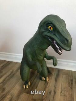 Green Baby Dinosaur T-Rex Statue Prehistoric Theme Decor Jurassic Display Prop