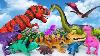 Green Crocozilla Vs Red Dinosaurs T Rex Who Is The True King Of Monsters Godzilla Cartoon