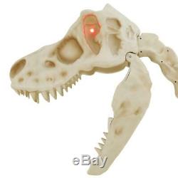 Halloween Prop Standing T-Rex Dinosaur Skeleton 9 ft. LED Eyes Sound Effects