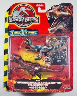 Hasbro Jurassic Park 3 CamoXtreme Lava T-Rex & Velociraptor RARE Product Sample
