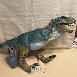 Hasbro Jurassic Park JP28 Bull T-Rex Dinosaur 1997 Tested Working Cage & Figure