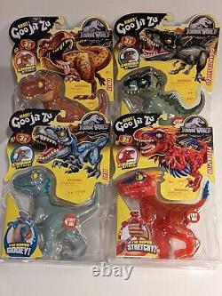 Heroes of Goo Jit Zu Jurassic World Set of 4-T Rex/Pyro/Blue/Giganotosaurus FS