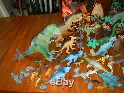 Huge plastic dinosaur toy lot dragon i t-rex 1987 playskool t-rex pterodactyls