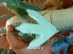 Huge plastic dinosaur toy lot dragon i t-rex 1987 playskool t-rex pterodactyls