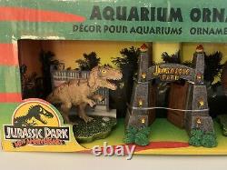 Jurassic Park Entrance Gate & T Rex Ornament Aquarium Jurassic World fish tank