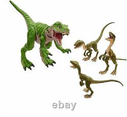 Jurassic Park II Amber Collection Baby T-Rex with 3 Compsognathus Compy Dinosaurs