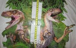 Jurassic Park LARGE cardboard standee stand display t-rex dinosaur velociraptor