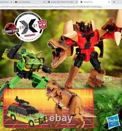 Jurassic Park Transformers Tyrannocon Rex and Autobot JP93 Figures 2022 MISB