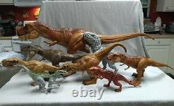 Jurassic Park World 8pc Lot Battle Damage Colossal T-Rex Indominus Roarivores