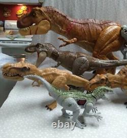 Jurassic Park World 8pc Lot Battle Damage Colossal T-Rex Indominus Roarivores