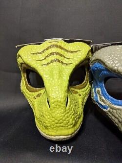 Jurassic World Dino Escape Mattel Mask Set of 3 Velociraptor & Blue & T-Rex